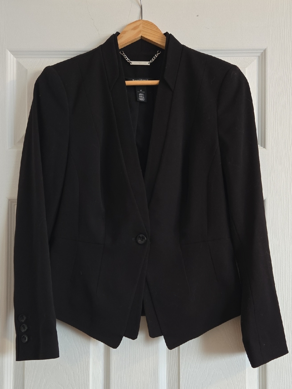 White House Black Market Black Tailored Single-Button Blazer